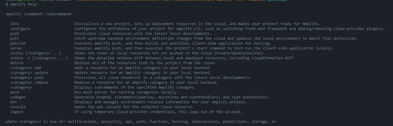 aws amplify commands