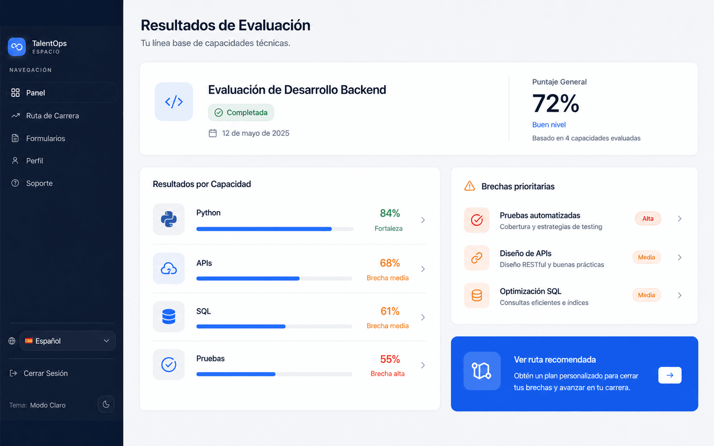 TalentOps assessment experience