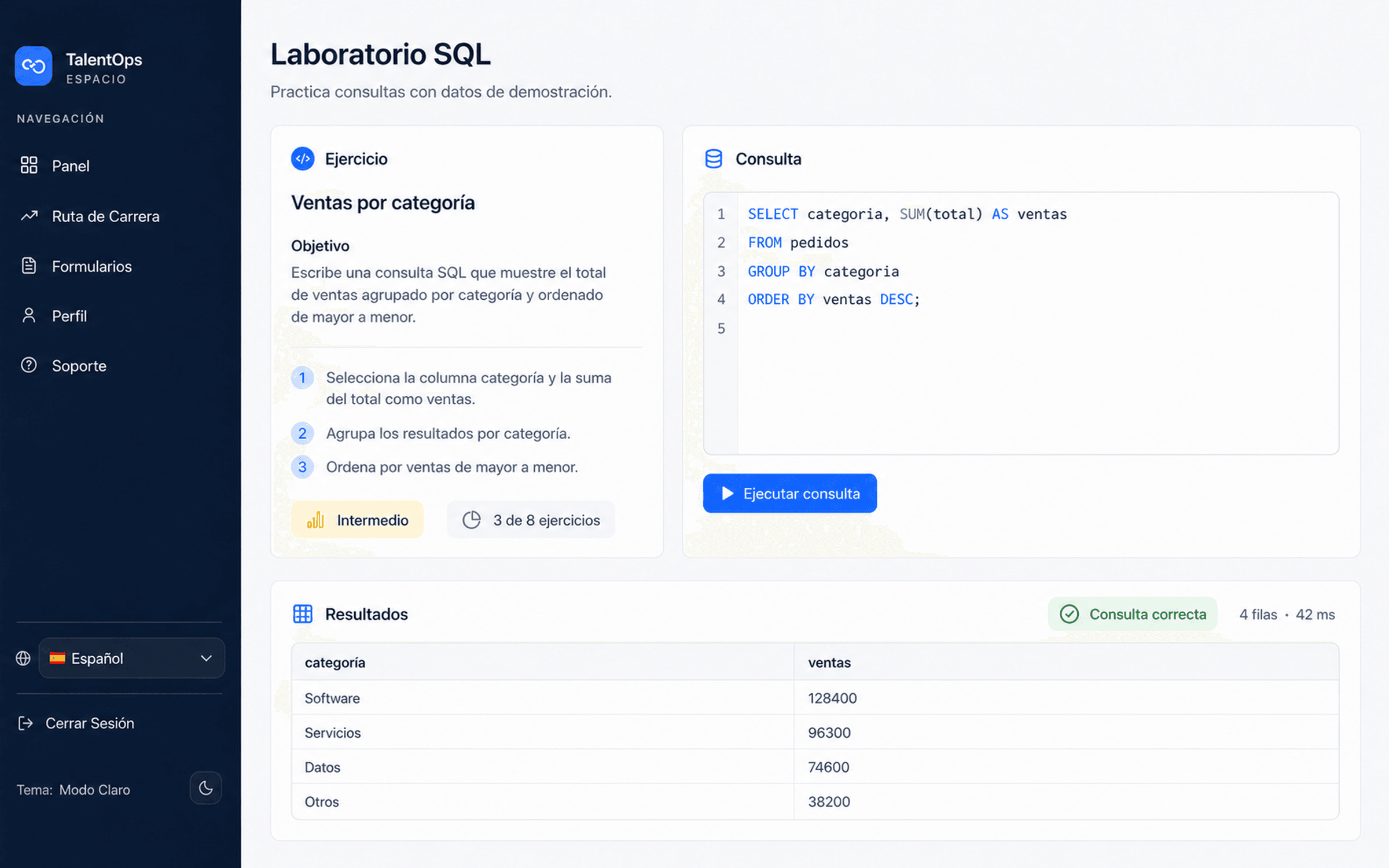 TalentOps SQL Lab interface
